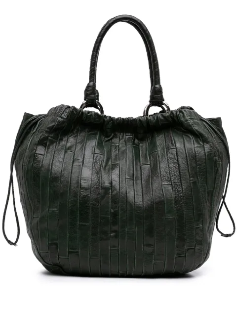 Miu Miu Pre-Owned 2010-2026 Nappa Striped Patchwork Shopper travel bag