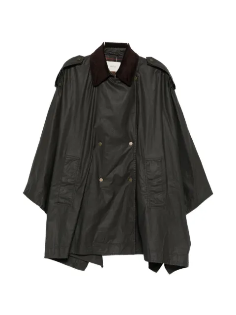 VICOLO double-breasted waxed cape