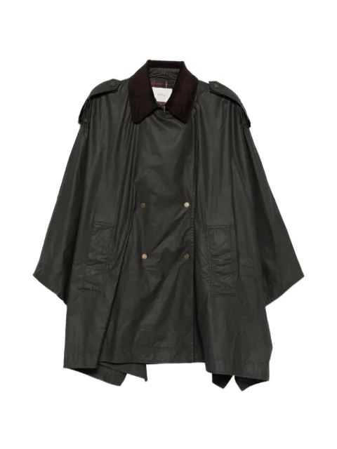 VICOLO double-breasted waxed cape