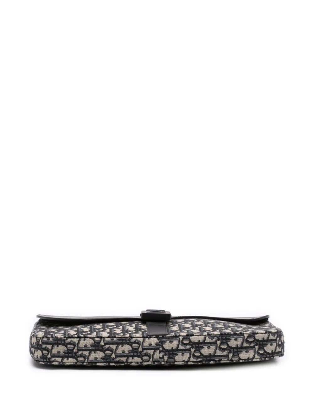 Christian Dior Pre-Owned 2022 Oblique Saddle A4 Pouch canvas en leren clutch Blauw