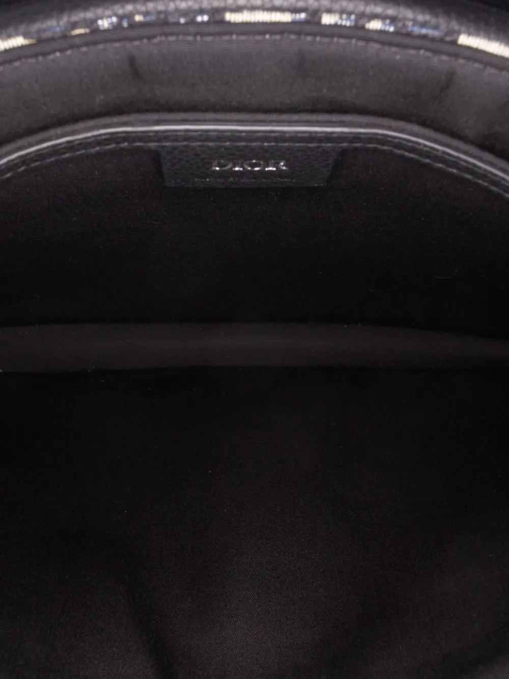 Christian Dior Pre-Owned 2022 Oblique Saddle A4 Pouch canvas en leren clutch Blauw