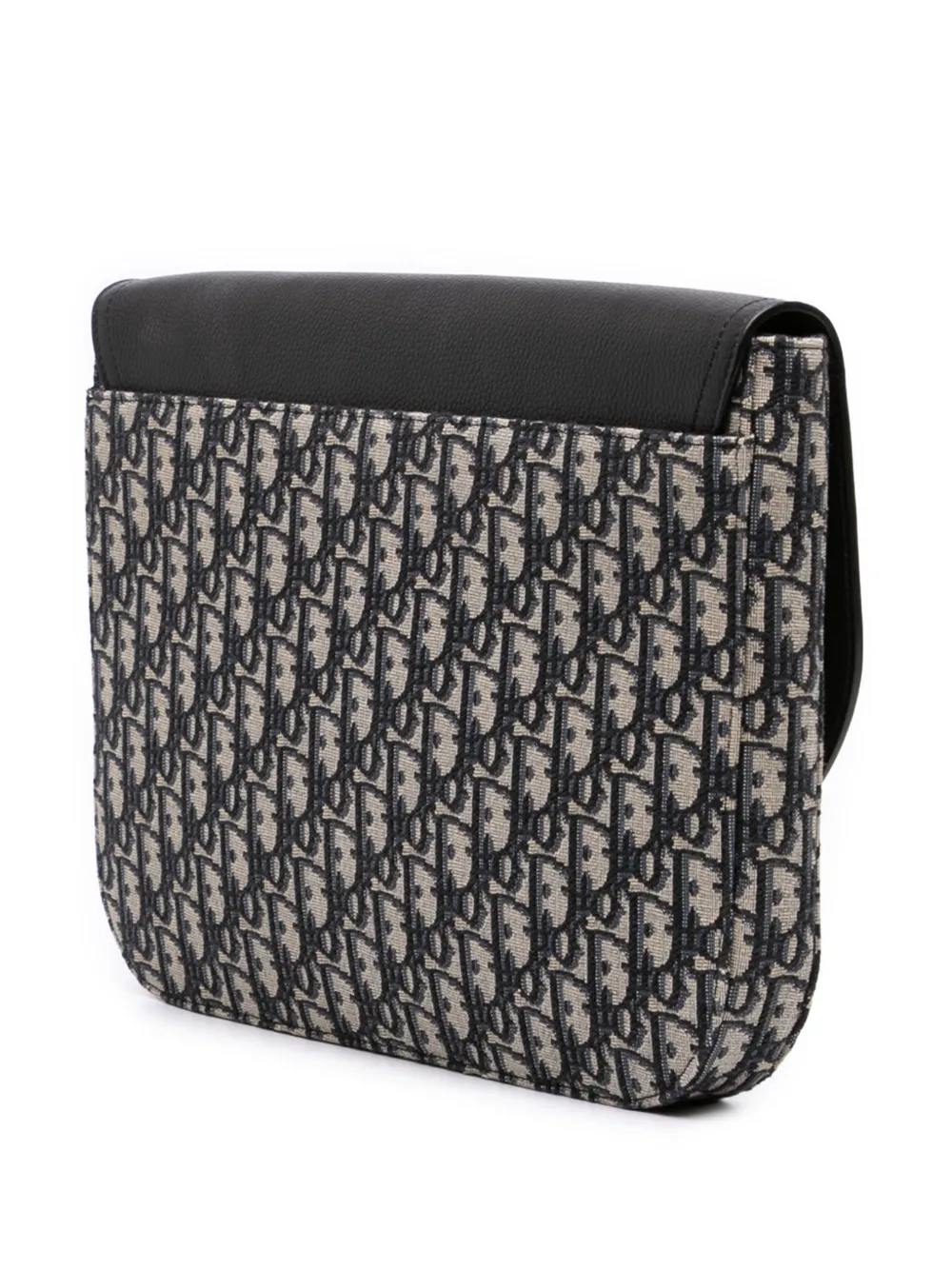 Christian Dior Pre-Owned 2022 Oblique Saddle A4 Pouch canvas en leren clutch Blauw