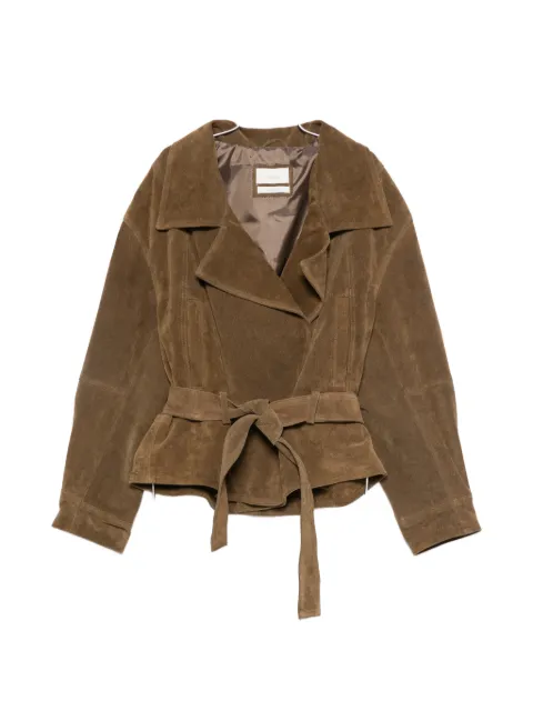 VICOLO belted leather jacket