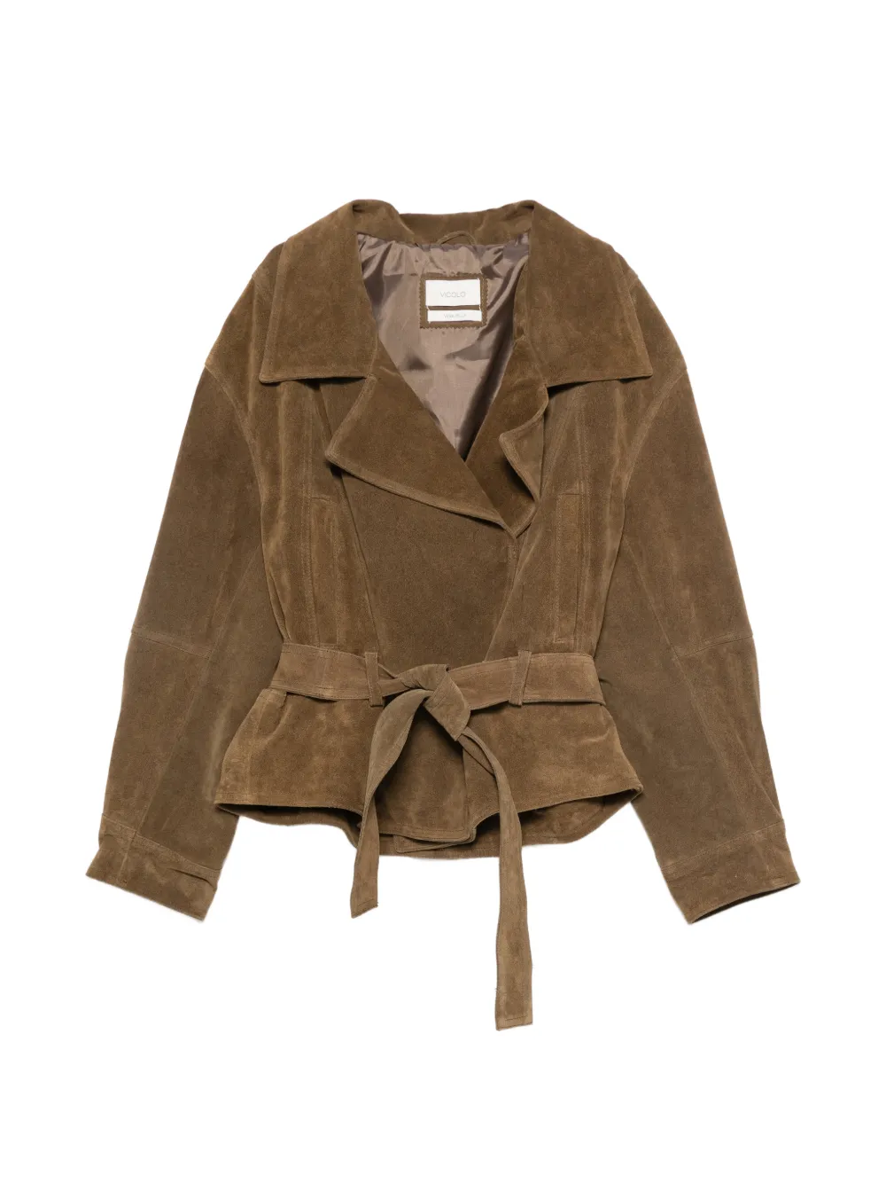 VICOLO belted leather jacket