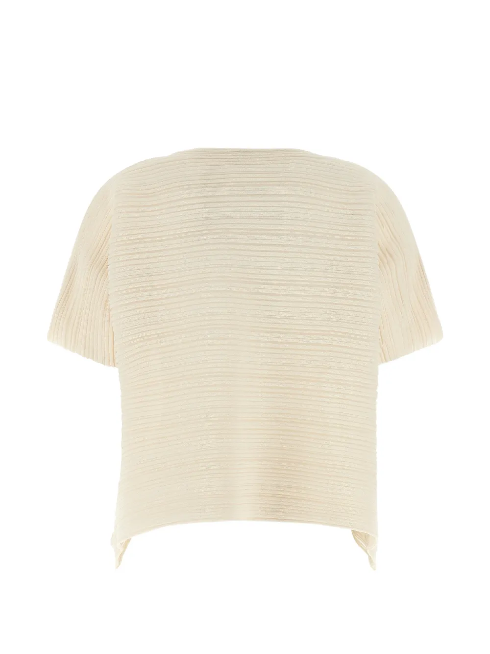 Pleats Please Issey Miyake Paper Bounce ribbed T-shirt Beige