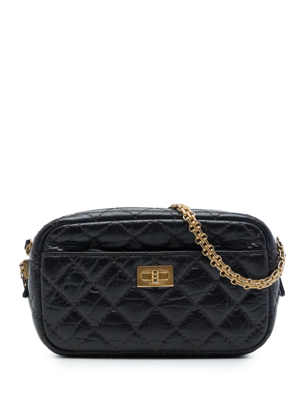 CHANEL Pre-Owned 2018 Mini Quilted Aged Calfskin Reissue Camera Bag crossbody bag - Nero