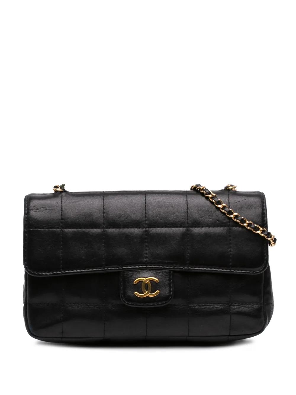 CHANEL Pre-Owned 2006-2008 Mini Square Chocolate Bar Lambskin Single Flap crossbody bag - Nero