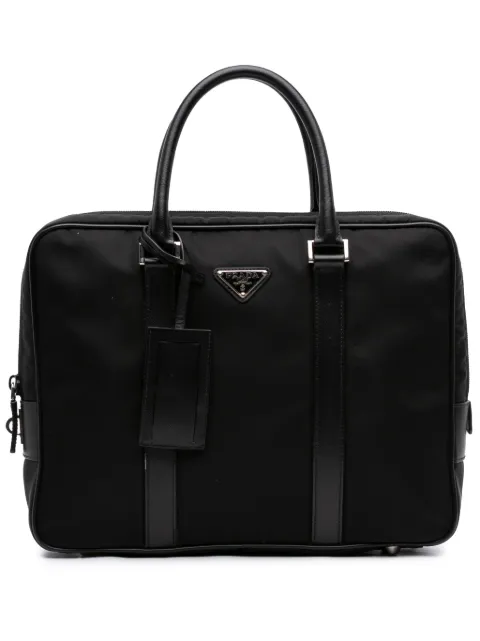 Prada Pre-Owned 2013-2026 Saffiano Trimmed Tessuto business bag