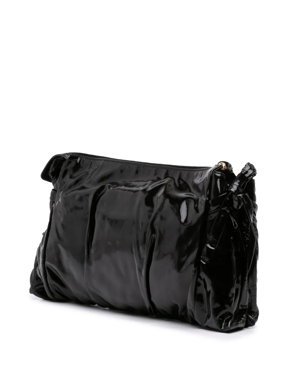 Gucci Pre-Owned 2016-2026 grote Hysteria lakleren clutch Zwart