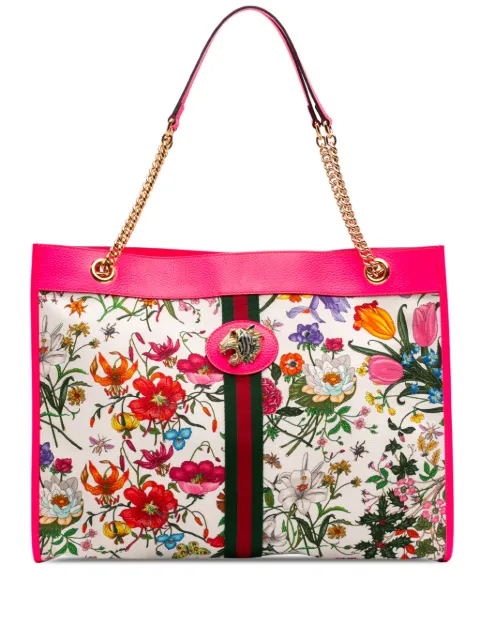 Gucci Pre-Owned 2016-2026 Large Canvas Web Flora Rajah tote bag