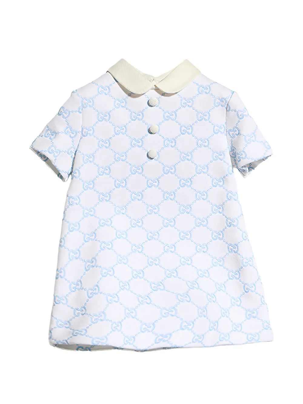 Gucci Kids GG embroidered short-sleeve dress Beige