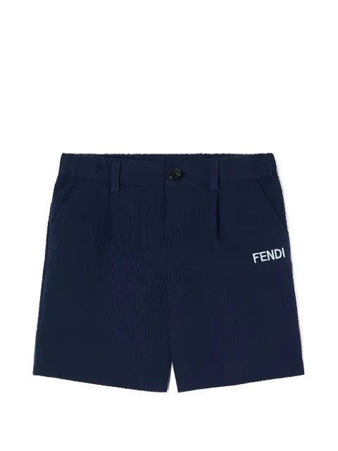 Fendi Kids bermudas de tejido seersucker con logo bordado
