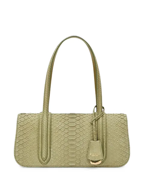 BIAGINI medium Texas python-effect shoulder bag