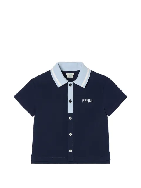 Fendi Kids camisa con logo bordado