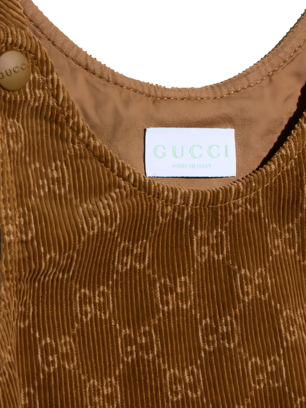 Gucci Kids GG ribfluwelen jurk Bruin