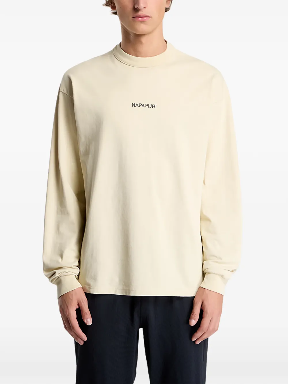 Napapijri Tenri graphic-print long-sleeve T-shirt - Toni neutri