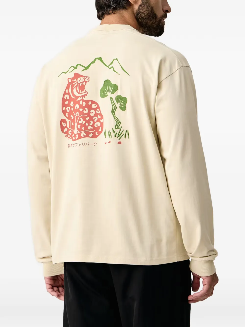 Napapijri Tenri T-shirt met print en lange mouwen Beige