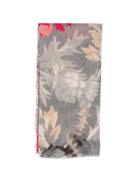 MOULETA floral-print frayed scarf