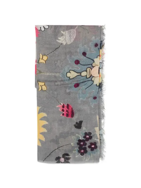 MOULETA floral-print frayed scarf