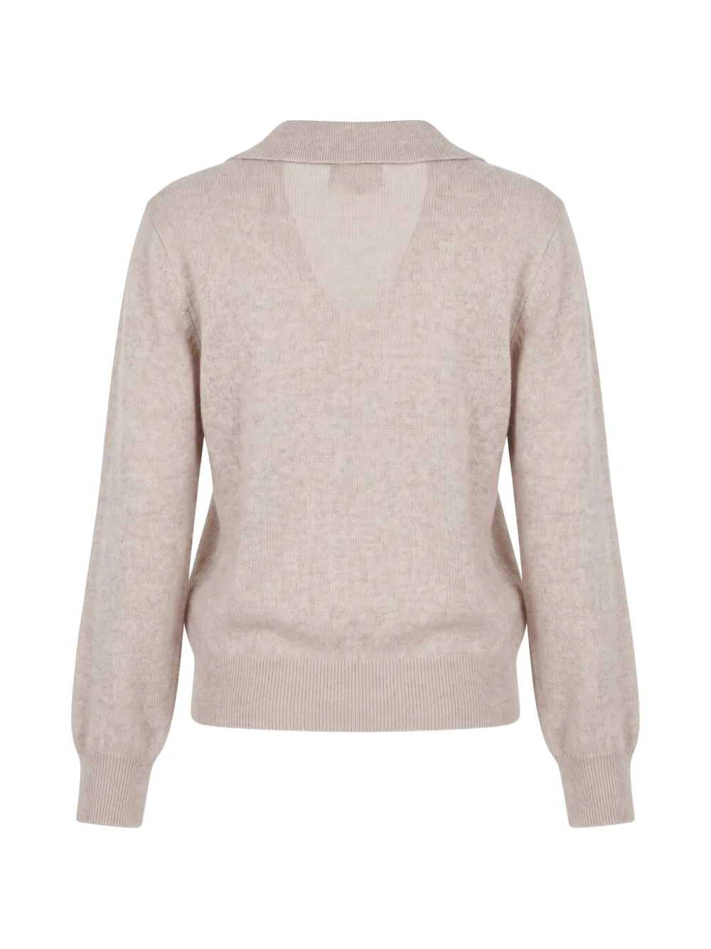 Not Shy Palmer kasjmier trui met gespreide kraag Beige