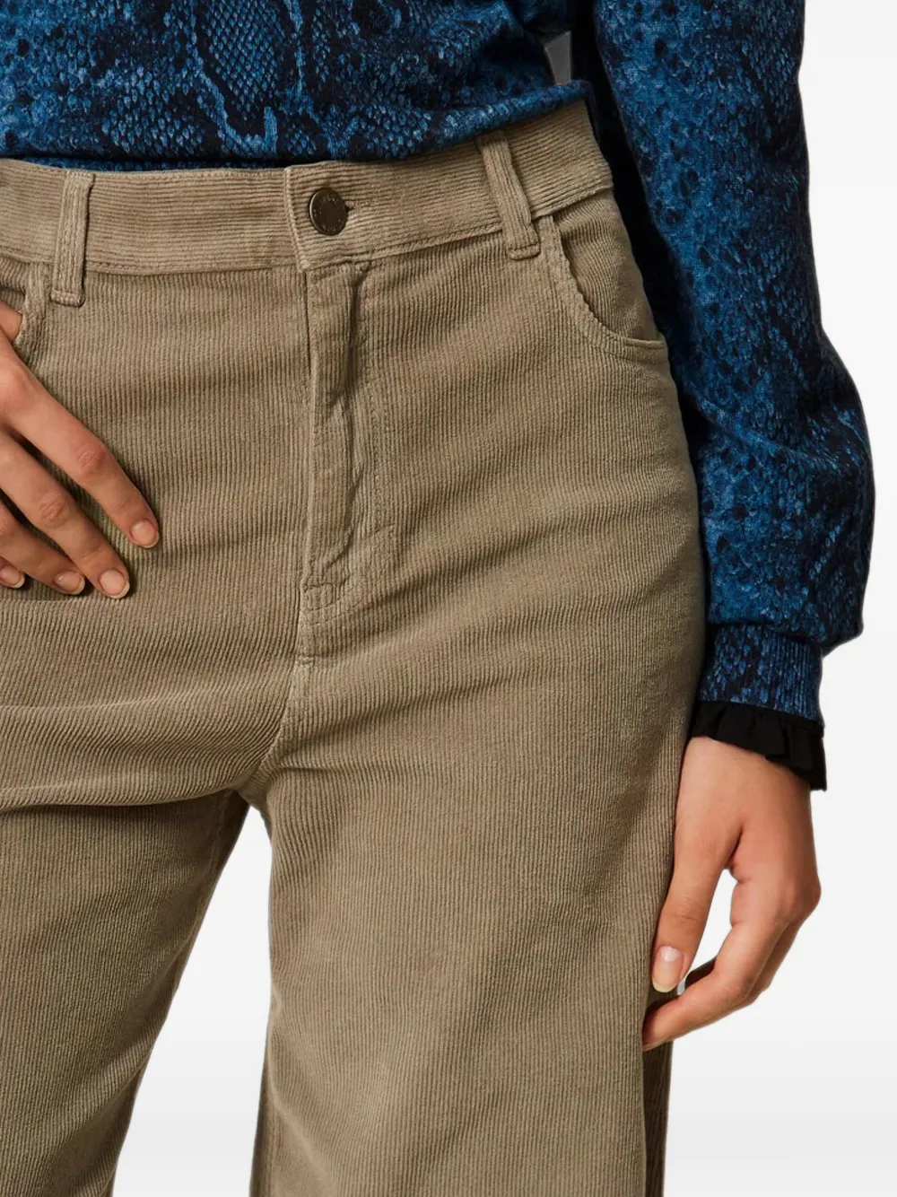 TWINSET Ribfluwelen broek Beige