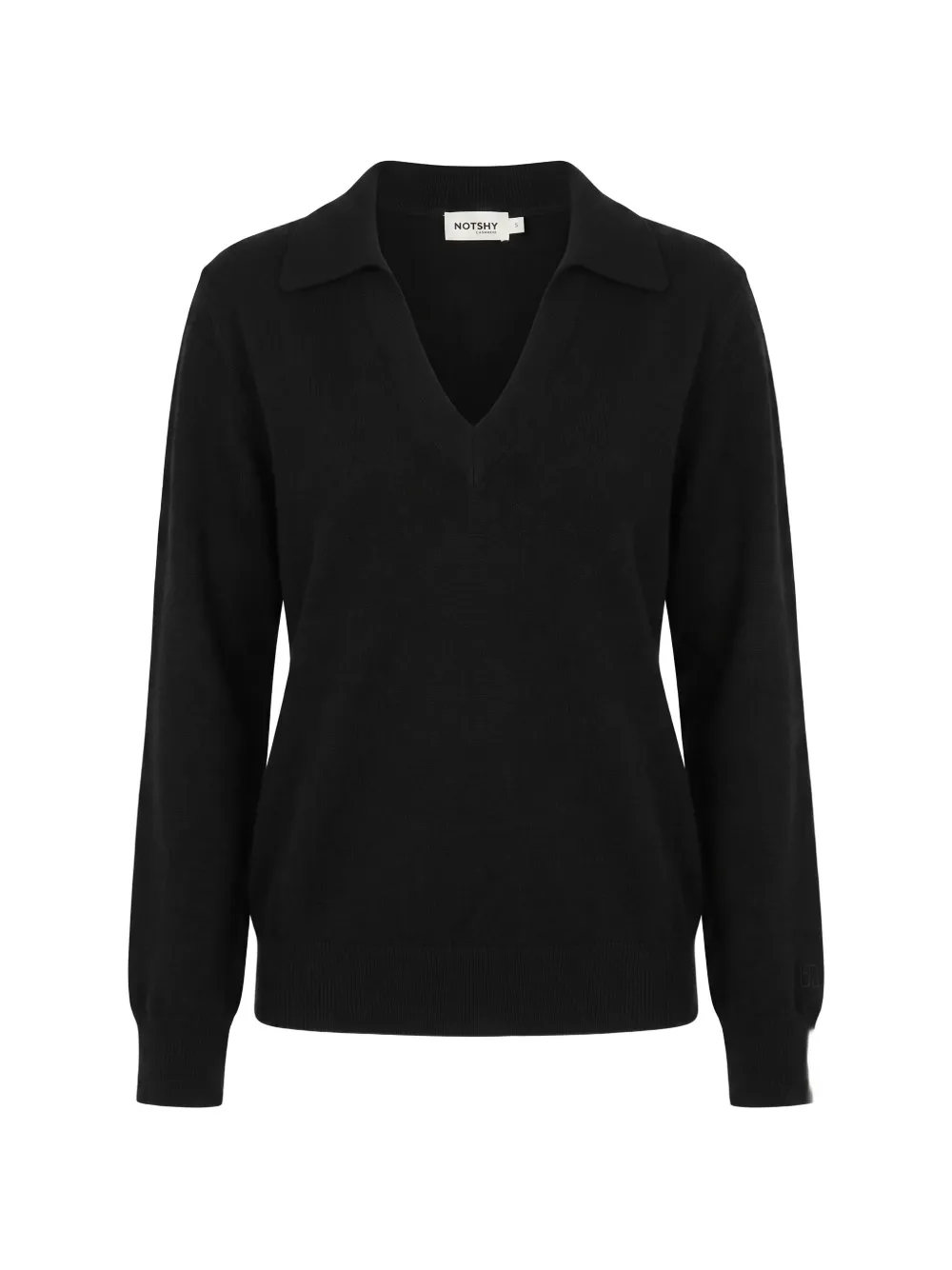 Not Shy Palmer Cashmere V-neck Sweater In 블랙