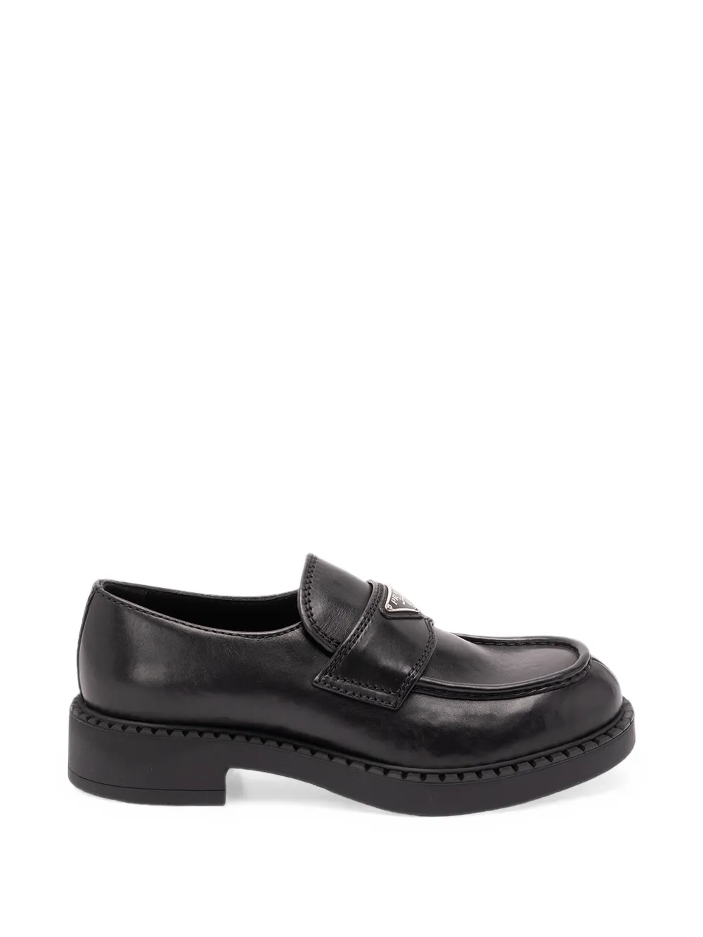 Prada Triangle logo leather loafers - Nero