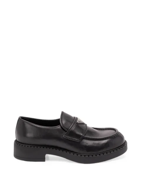 Prada Triangle logo leather loafers