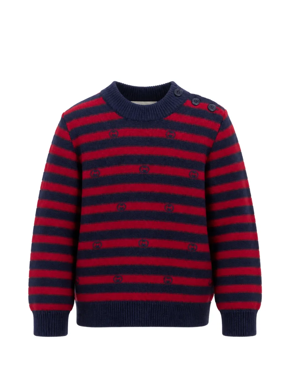 Gucci Kids Gestreepte trui met GG-logo Blauw