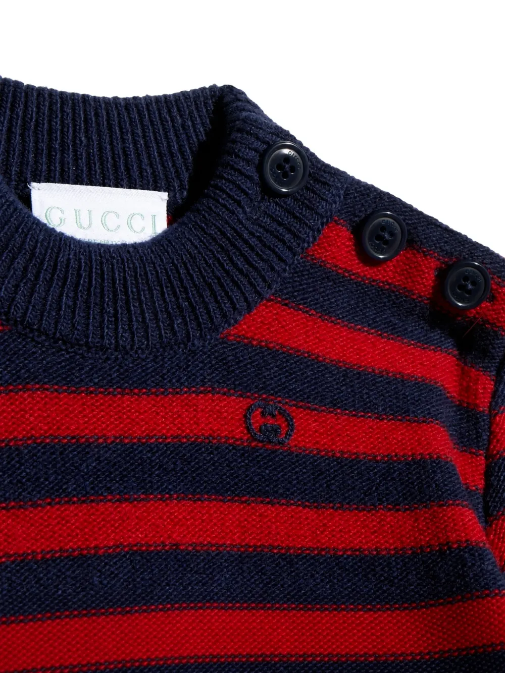 Gucci Kids Gestreepte trui met GG-logo Blauw