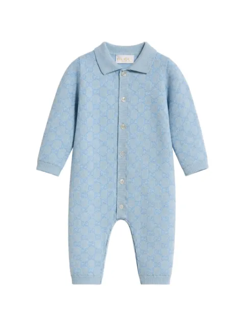 Gucci Kids GG monogram knitted sleepsuit
