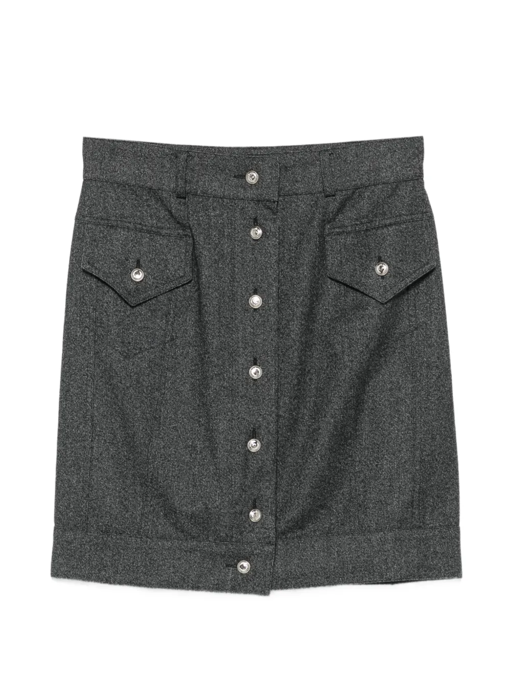 Moschino Pre-Owned minijupe à boutonnage devant et poche (2000) - Gris Moschino Pre-Owned minijupe à boutonnage devant et poche (2000) - Gris