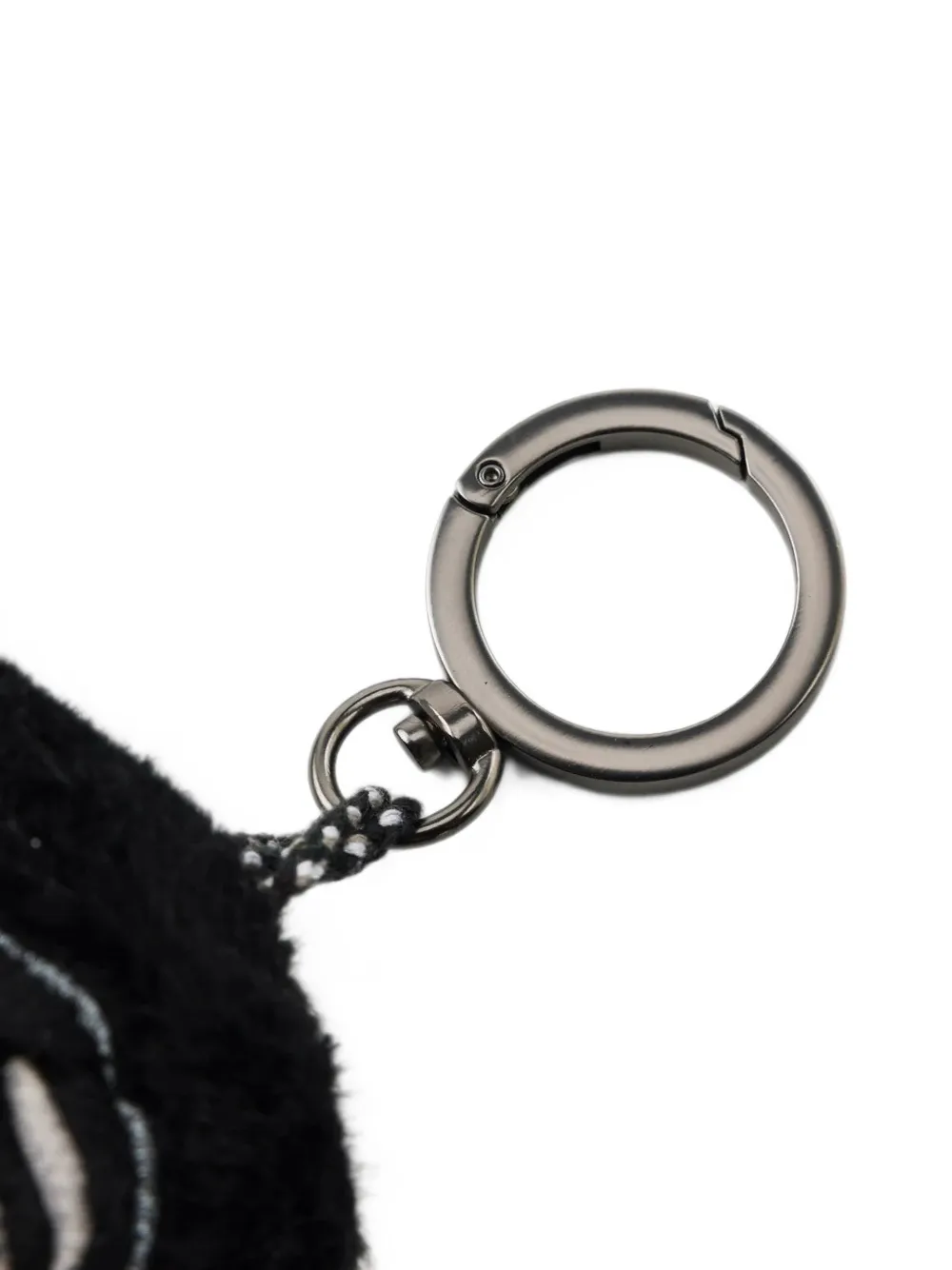 EVISU Daruma sleutelhanger van imitatiebont Zwart