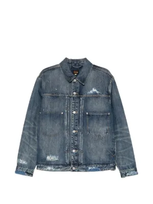 Versace Jeans Couture ペイント デニムジャケット | ブルー | FARFETCH JP
