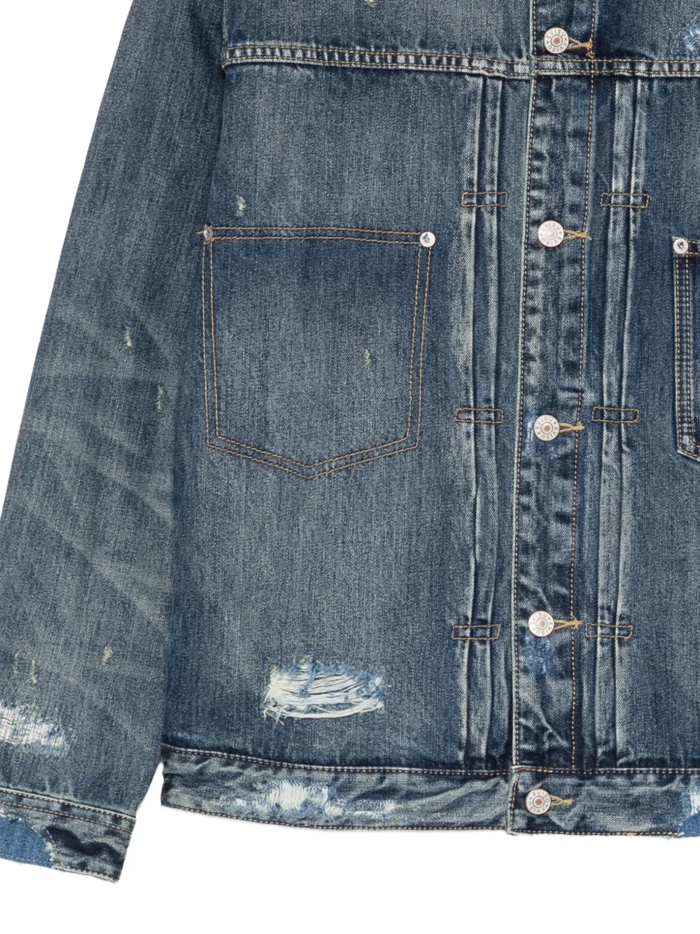 EVISU Daicock denim jack met print Blauw