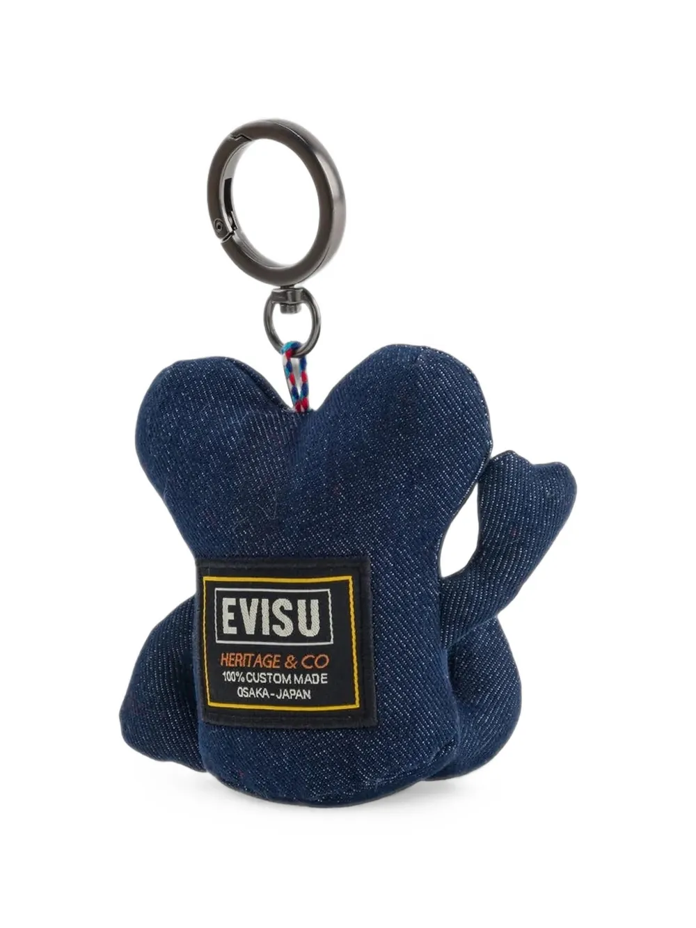 EVISU Chin-Chin sleutelhanger met logo-patch Blauw