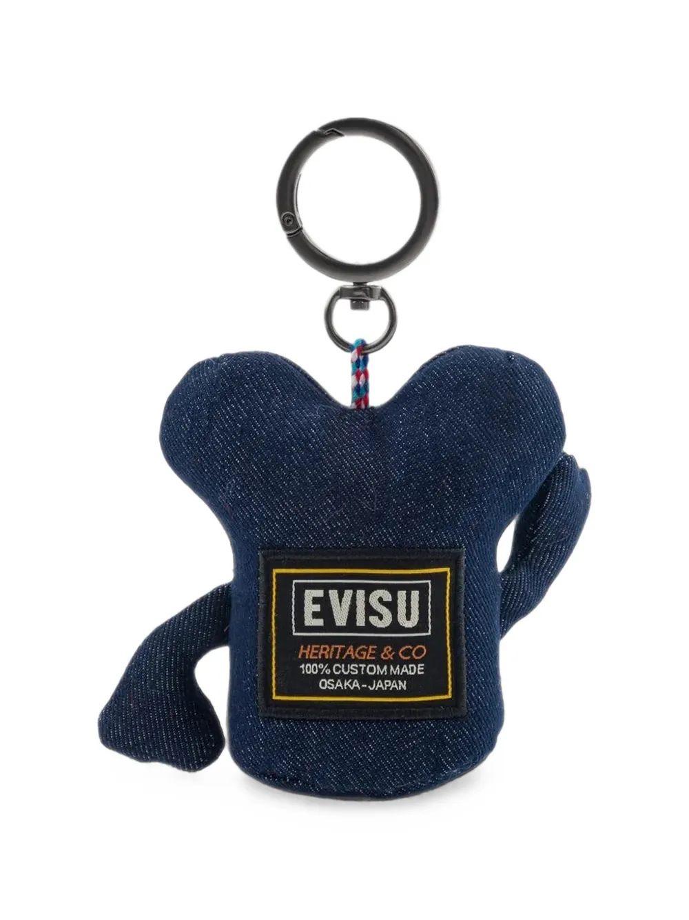 EVISU Chin-Chin sleutelhanger met logo-patch Blauw