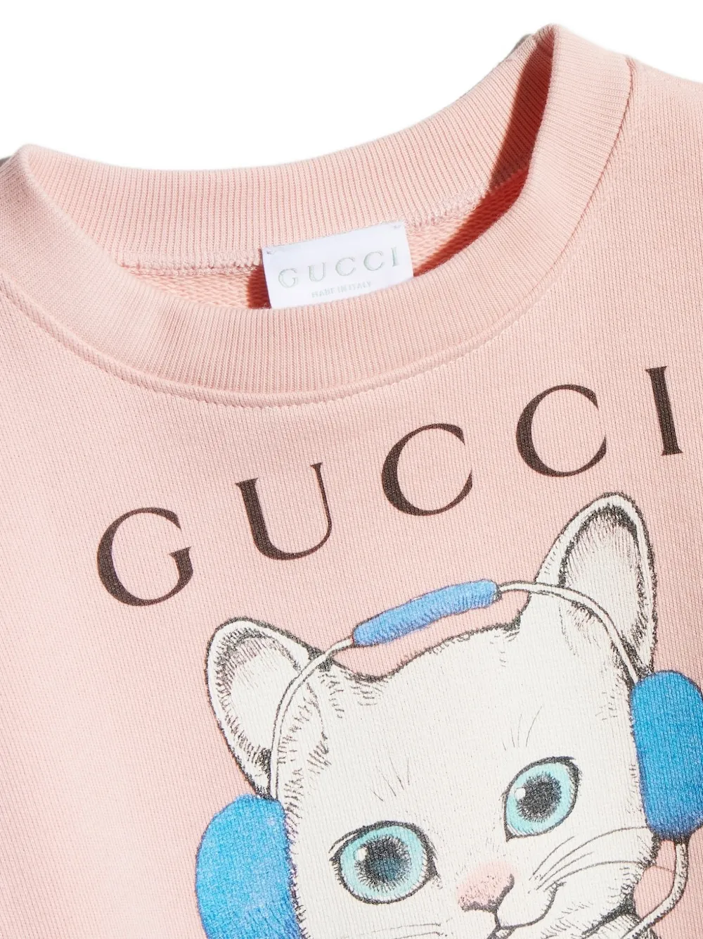 Gucci Kids Trui met logoprint en kattenprint Roze