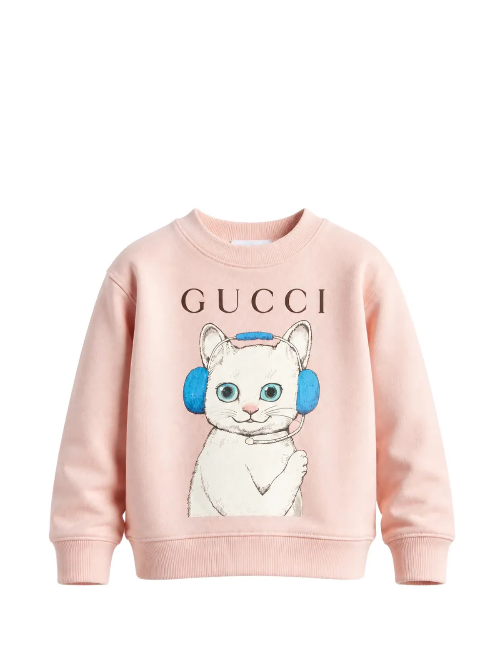 Gucci Kids Trui met logoprint en kattenprint Roze