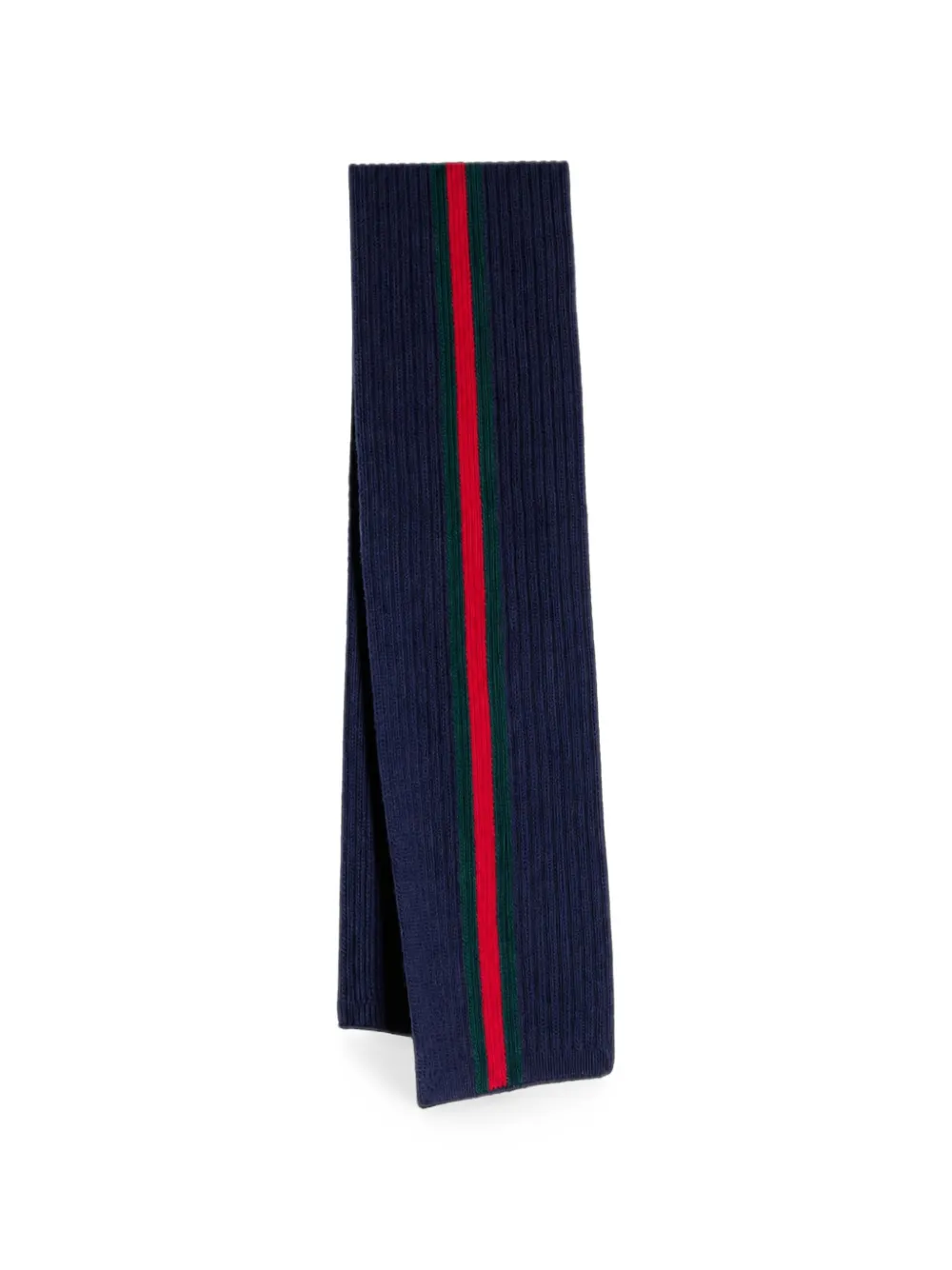 Gucci Kids web stripe ribbed scarf Blauw