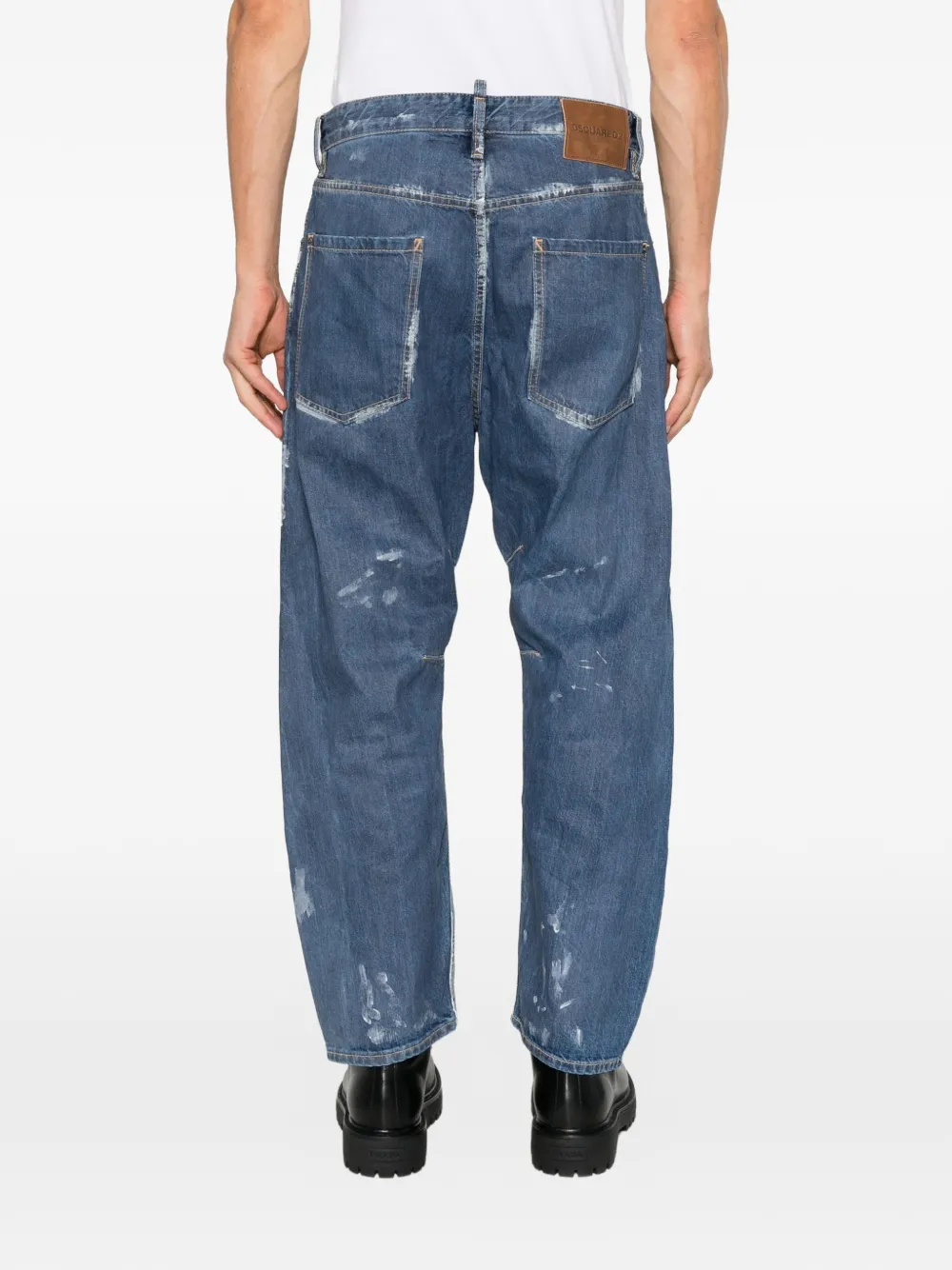 DSQUARED2 Kawaii gerafelde jeans met verfspatten Blauw