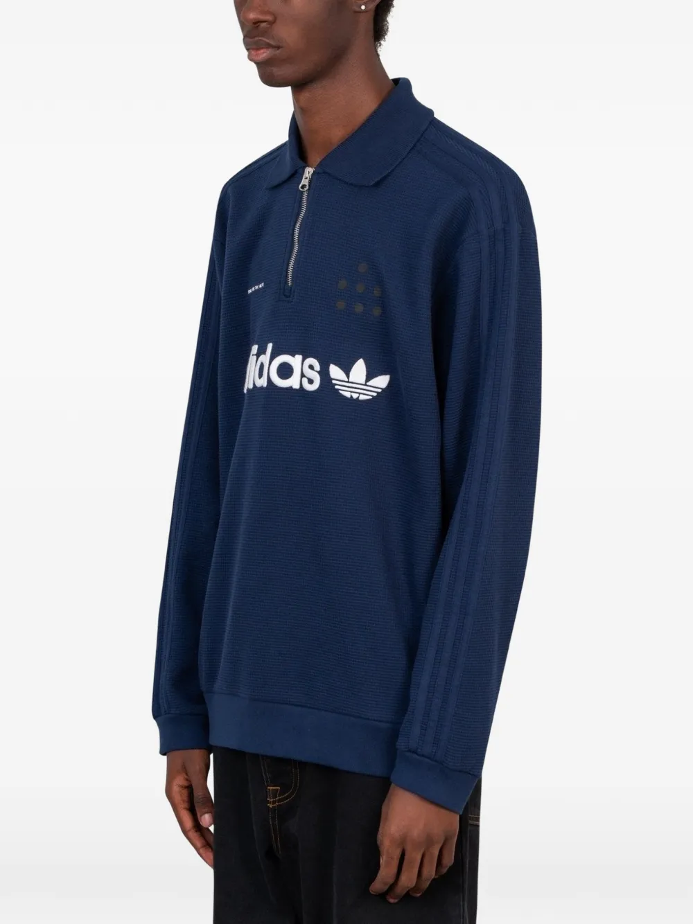 adidas x Song for the Mute quarter-zip polo shirt Blauw