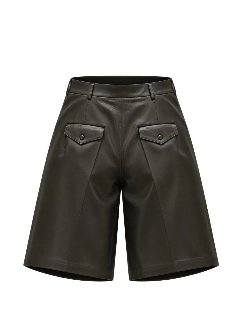 Anna Maria Paletti pleated leather shorts Zwart