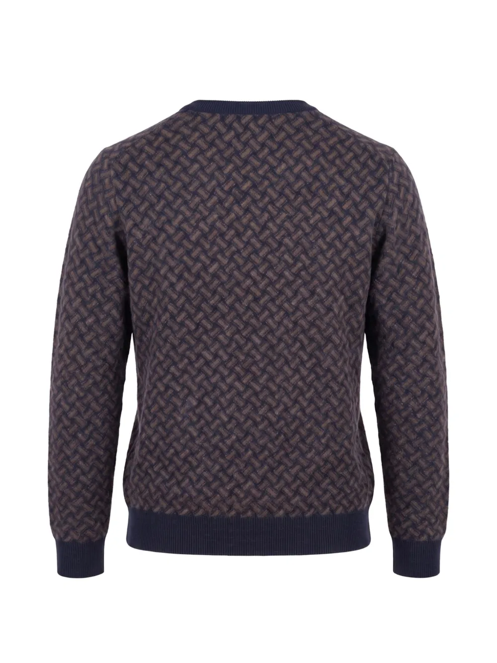Drumohr geometric-pattern cashmere sweater Blauw