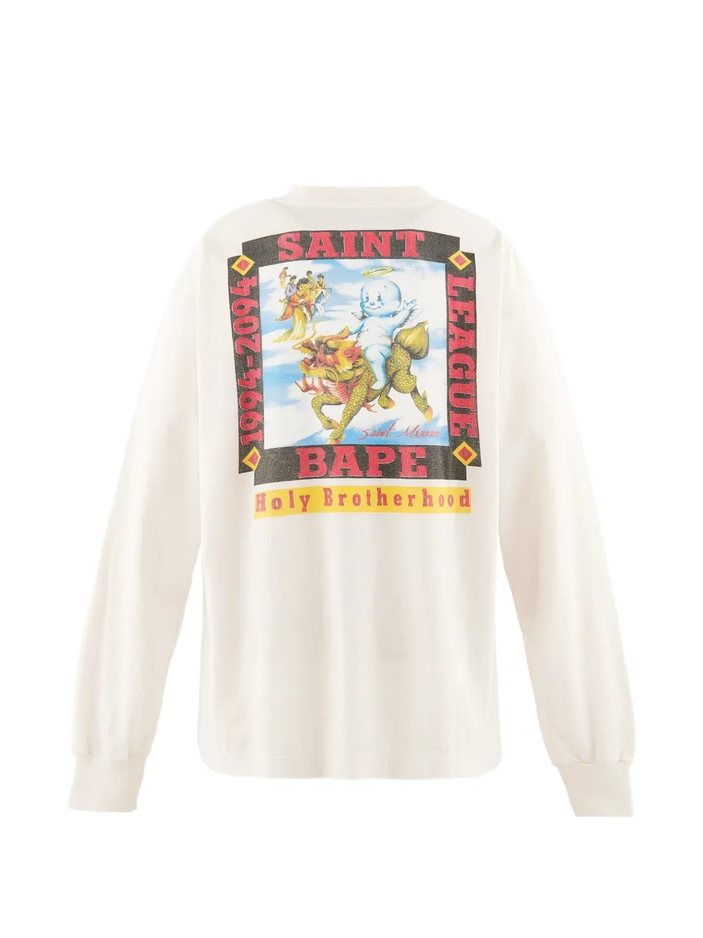 SAINT MXXXXXX x BAPE T-shirt met print en lange mouwen Beige