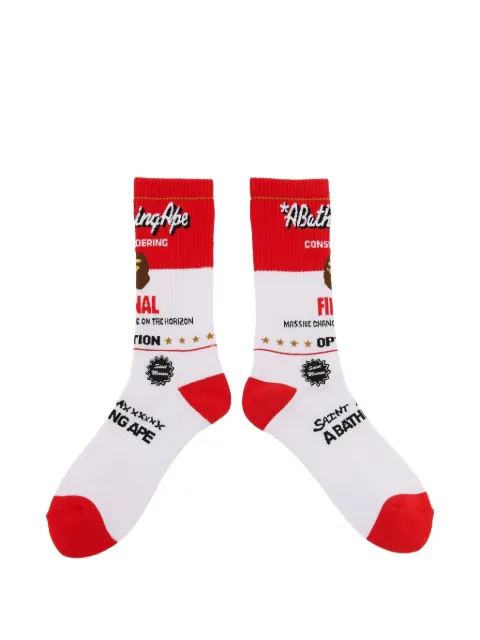 SAINT MXXXXXX x BAPE logo-print socks