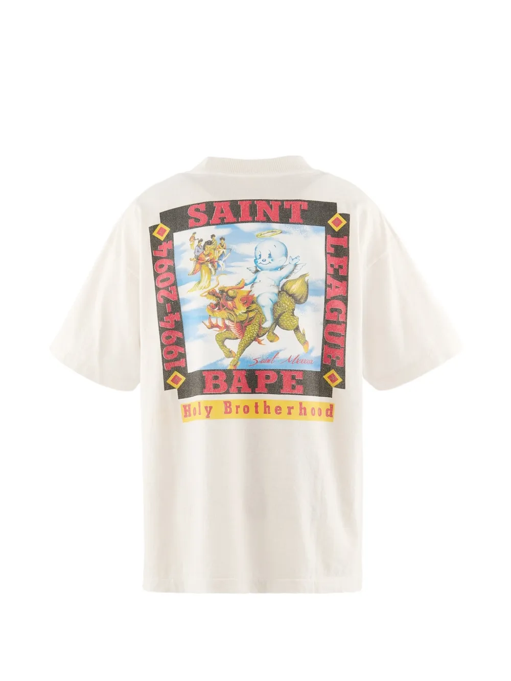 SAINT MXXXXXX x BAPE T-shirt met grafische print Beige