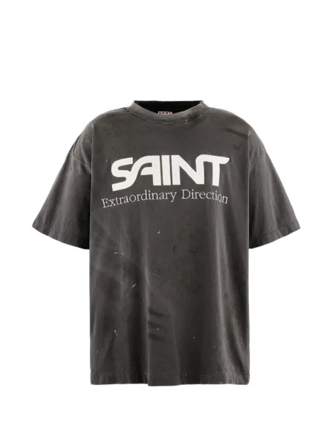 SAINT MXXXXXX logo-print distressed T-shirt