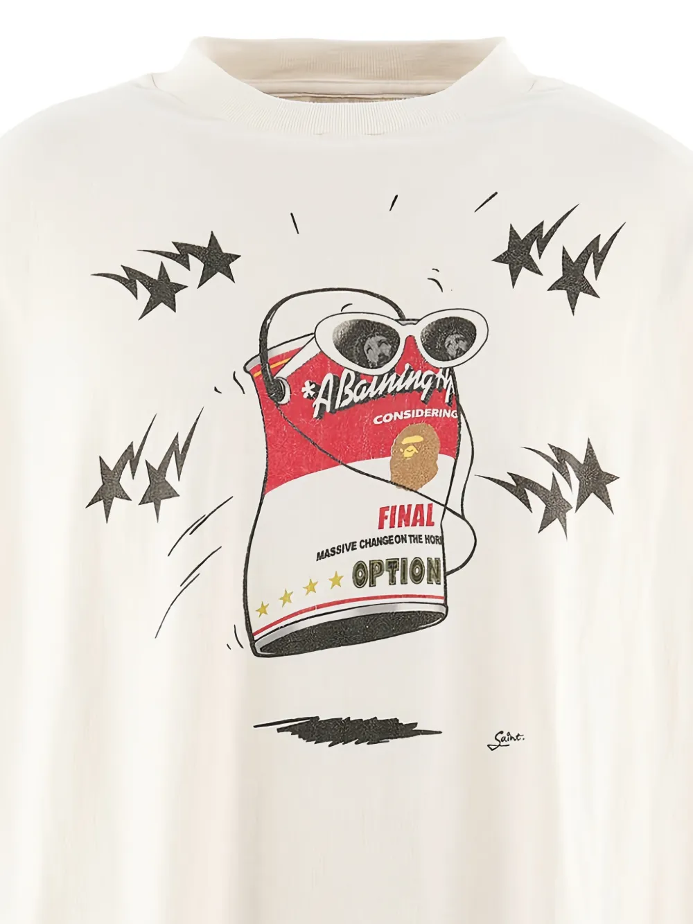 SAINT MXXXXXX x BAPE T-shirt met grafische print Beige