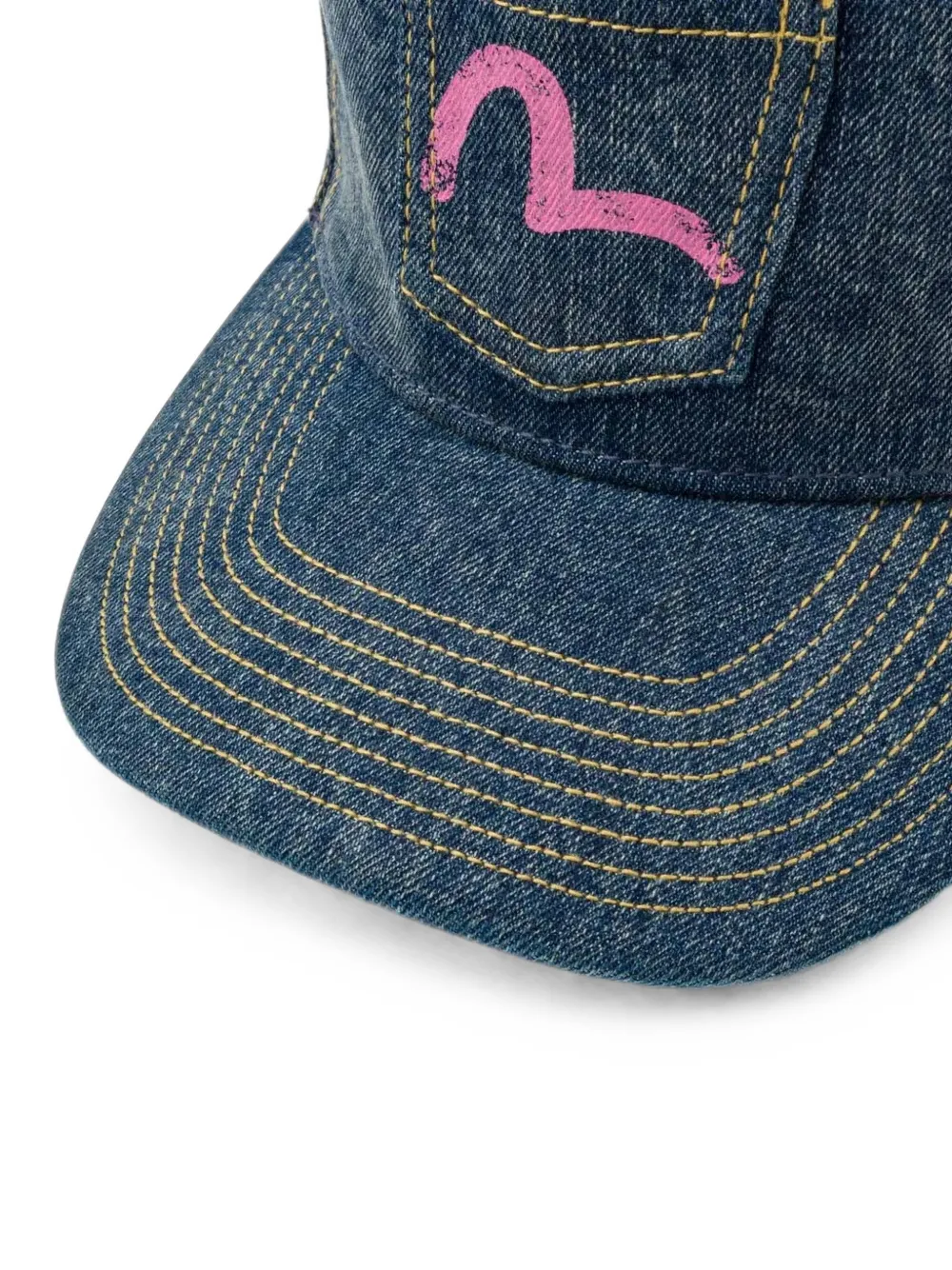EVISU Pet met opgestikte zak en zeemeeuw-print Blauw